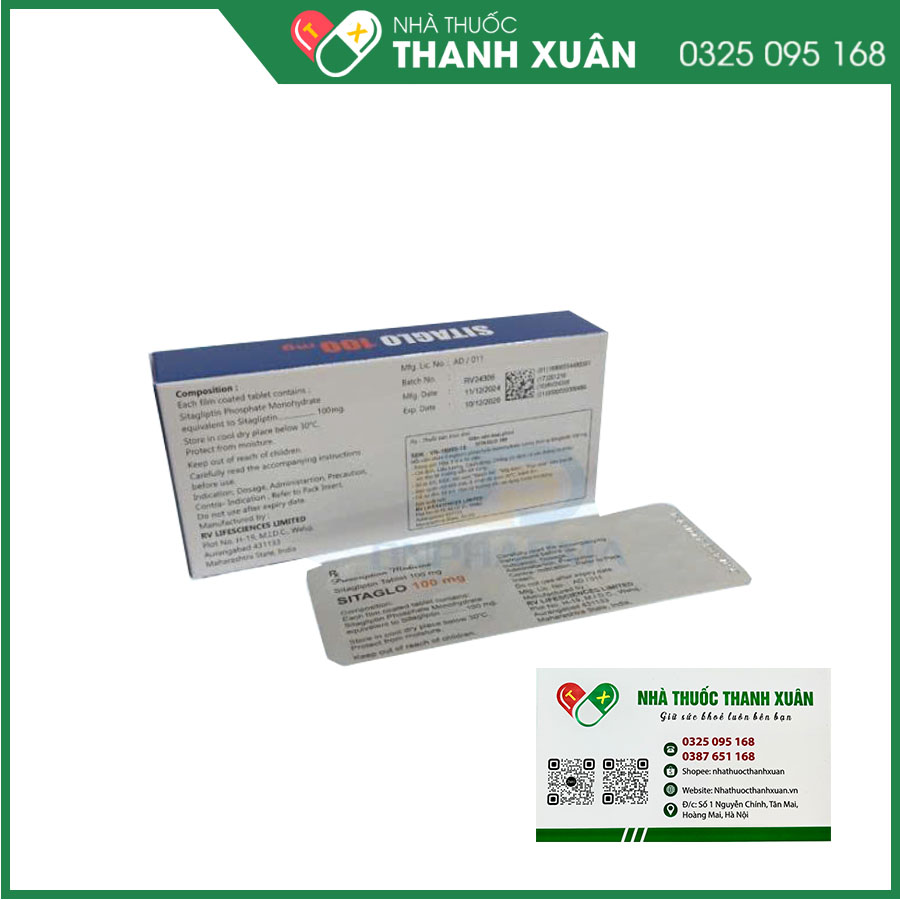 Sitaglo 100 thuốc điều trị đái tháo đường tuýp 2